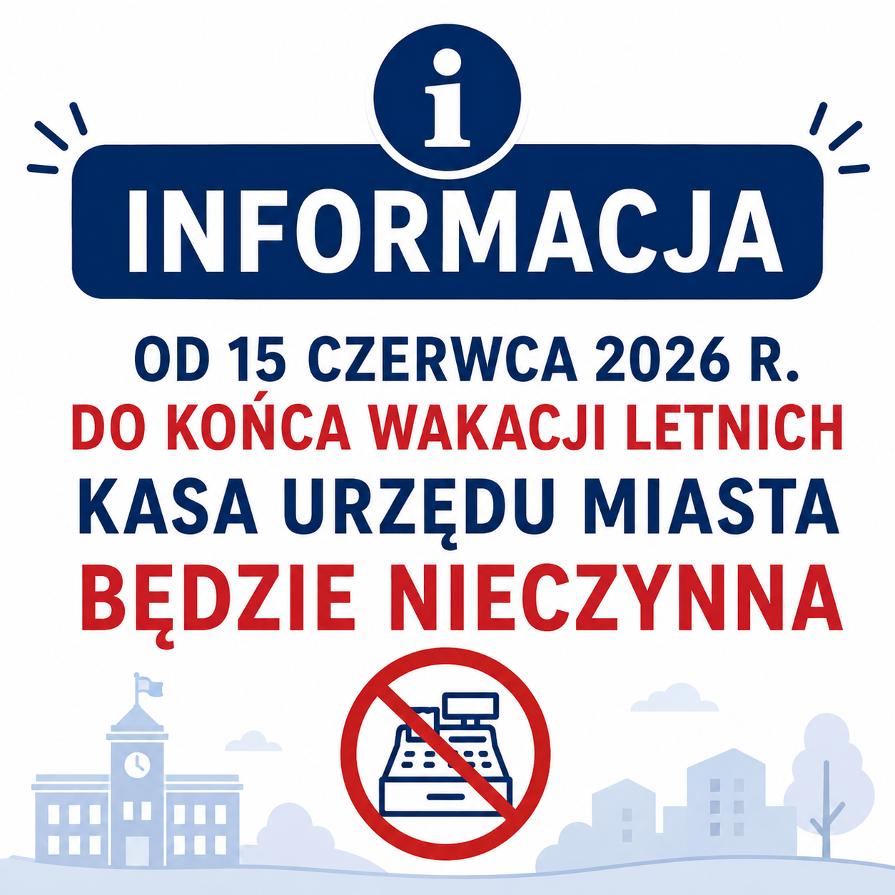 Kasa nieczynna w wakacje